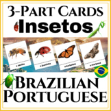 Portuguese Insetos (Insects) 3-part Montessori Cards