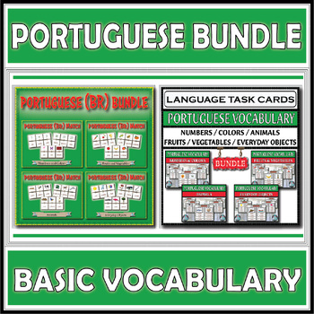 Preview of Portuguese Vocabulary Match & Assessment Cards Bundle