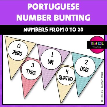 Preview of Portuguese Number Bunting 0-20
