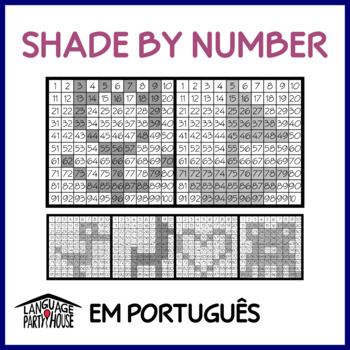 Preview of Portuguese Numbers Practice - Shade by Number