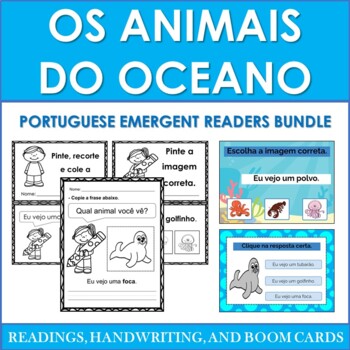 Preview of Portuguese Ocean Animals Emergent Readers: Os Animais do Oceano BUNDLE