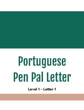 Preview of Portuguese Pen Pal Letter: Letter 1 - Level 1 with Rubric