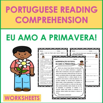 Preview of Portuguese Reading Comprehension: A Primavera (Portuguese Spring) WORKSHEETS