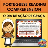 Portuguese Reading Comprehension BOOM CARDS: THANKSGIVING 