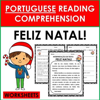 Preview of Portuguese Reading Comprehension: Natal (Portuguese Christmas) WORKSHEETS