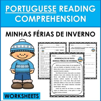 Preview of Portuguese Reading Comprehension: O INVERNO (WINTER IN PORTUGUESE) WORKSHEETS