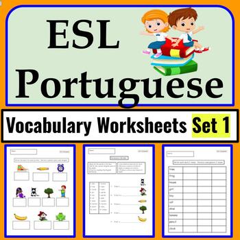Preview of Portuguese Speakers ESL Newcomer Activities: ESL Vocabulary Worksheets - Set 1