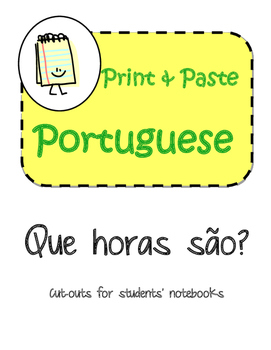 Preview of Portuguese Time As Horas