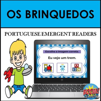Preview of Portuguese Toys Emergent Readers: OS BRINQUEDOS BOOM CARDS