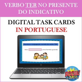 Preview of Portuguese Verb TER BOOM CARDS: TER no Presente do Indicativo