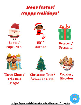 Preview of Portuguese and English Bilingual Vocabulary for the Holiday Season