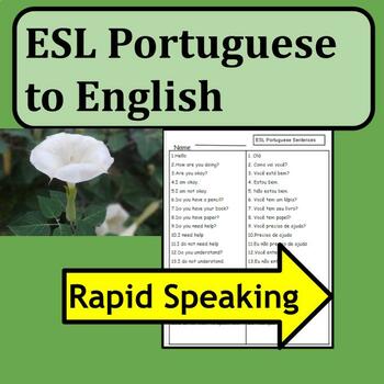 Preview of Portuguese to English: ESL Portuguese - Rapid Speaking ESL