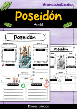 Preview of Poseidón perfil - Dioses griegos (Español)