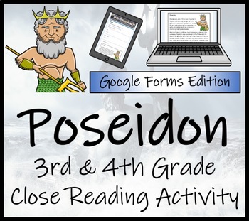 Preview of Poseidon Close Reading Activity Digital & Print | 3rd Grade & 4th Grade