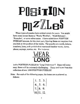 Preview of Position Puzzles