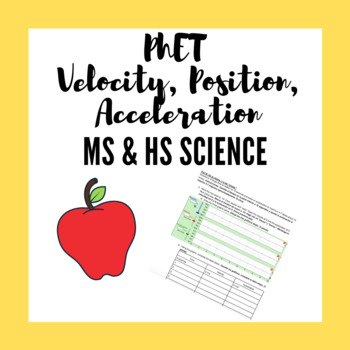 Preview of Position, Velocity and Acceleration PhET Lab Handout - English & Spanish!