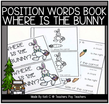 Preview of Position Words Book for Easter    Bunny and Carrot    Spring