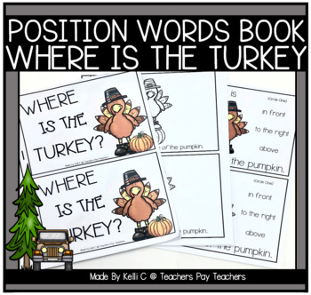 Preview of Position Words Book for Fall    Turkey and Pumpkin   Autumn 