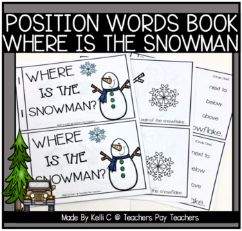 Preview of Position Words Book for Winter     Snowman and Snowflake 