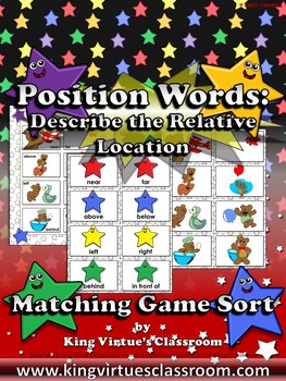 Preview of Position Words: Describe the Relative Location Matching Game Sort