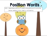 Position Words Literacy Center Practice Activity Common Core