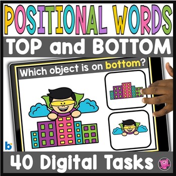 Preview of Position and Location Words TOP and BOTTOM  Digital Task Cards