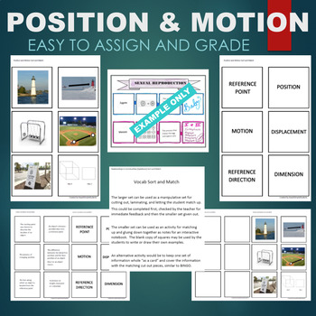 Preview of Position and Motion (Reference Direction) Sort & Match STATIONS Activity