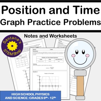 Preview of Position and Time Graphs Practice Problems: Notes and Worksheets for Physics