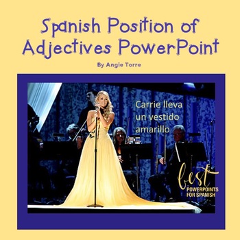 Preview of Position of Adjectives PowerPoint for Spanish One Distance Learning