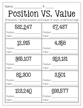 position vs value freebie by barnard island teachers pay teachers
