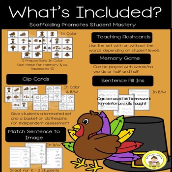 Positional Concepts & Prepositions in Speech Therapy Thanksgiving ...
