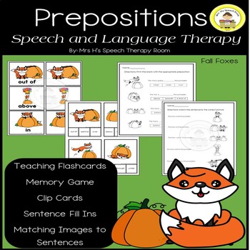 Positional Concepts and Prepositions in Speech Therapy Fox and Pumpkin ...