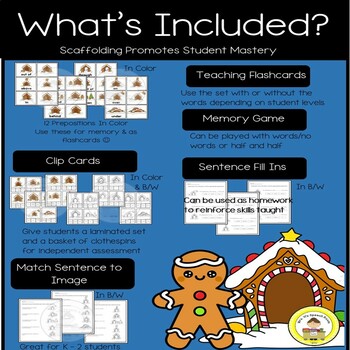 Positional Concepts and Prepositions in Speech Therapy Gingerbread Theme