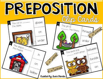 Positional, Directional, Prepositional Word Clip Cards | TpT