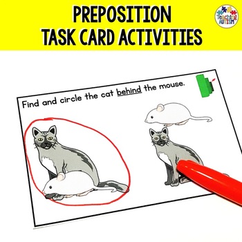 Preview of Prepositions Task Cards Speech and Language Therapy