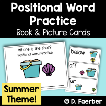 Preview of Positional Words and Prepositions Summer Practice Book & Cards for Kindergarten
