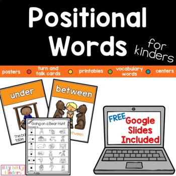 Preview of Positional Words, Common Core Aligned, Back to School and Bonus GOOGLE SLIDES™