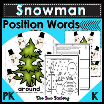 Preview of Positional Words Activities - Snowman - Winter Theme