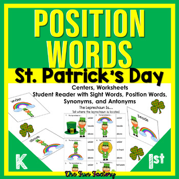 Preview of Positional Words Activities and Worksheets - St Patricks Day Position Words
