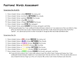 Positional Words Assessment Preschool & Kindergarten Diffe