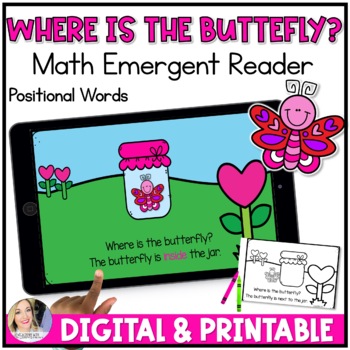 Preview of Positional Words Digital Activity with Printable Version | Butterfly
