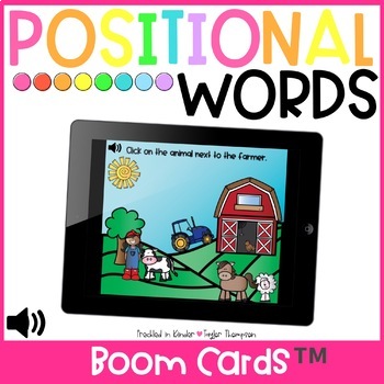Preview of Positional Words / Distance Learning / Boom Cards™