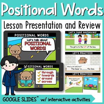 Preview of Positional Words Google Slides ™ Math Kindergarten Lesson