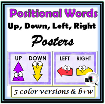 Preview of Positional Words Posters Up Down Left  Right
