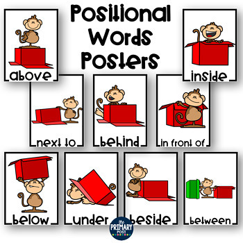 Positional Words Posters and Books by The Primary Post by Hayley Lewallen