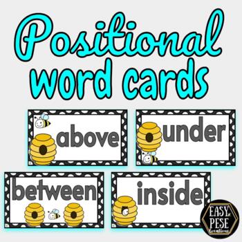 Preview of Positional Words - Word Cards #polkadot [Prepositions]