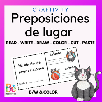 Preview of Positional Words Worksheets Activity in Spanish | Preposiciones de lugar