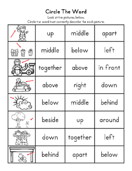 positional words worksheets interactives by knowledge box central