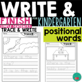 Positional Words Worksheets - Writing Simple Sentence - Tr