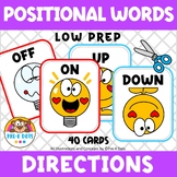 Positional and Directional Word Cards for Preschool & Kind